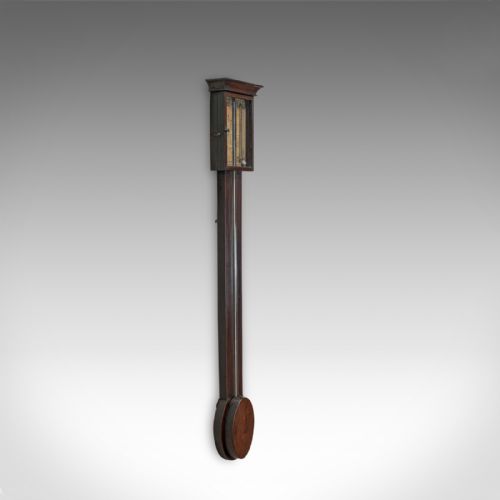 fig 2. Antique Stick Barometer, English, Mahogany, Charles Howarth, Halifax, Victorian
