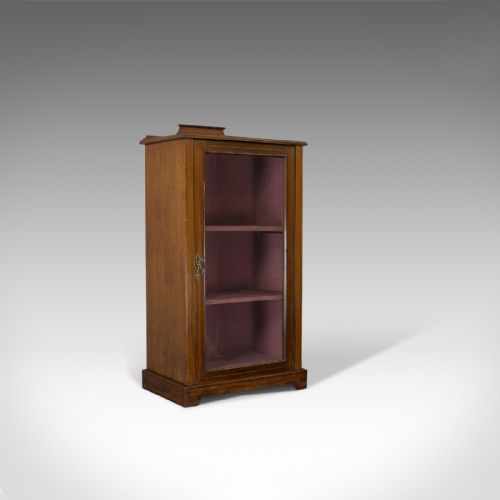 Antique Pier Cabinet, English, Mahogany, Display, Showcase, Late 19th Century