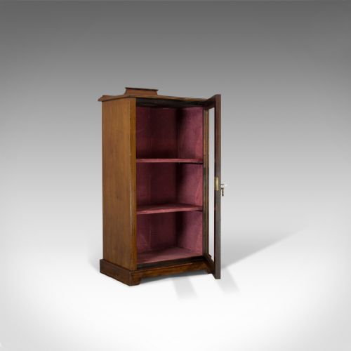 fig 1. Antique Pier Cabinet, English, Mahogany, Display, Showcase, Late 19th Century