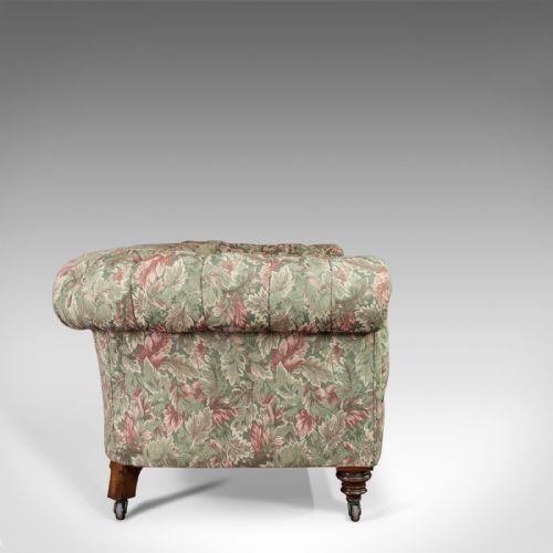 fig 2. Antique Chesterfield Settee, English, Textile, Upholstered, Sofa, Seating 2 to 3