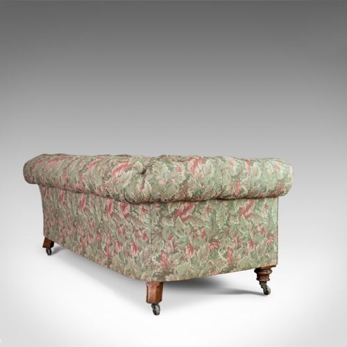 fig 3. Antique Chesterfield Settee, English, Textile, Upholstered, Sofa, Seating 2 to 3
