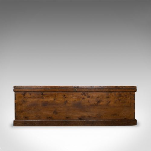 fig 2. Large Antique Coffer, English, Pine, Storage, Chest, Trunk, Victorian