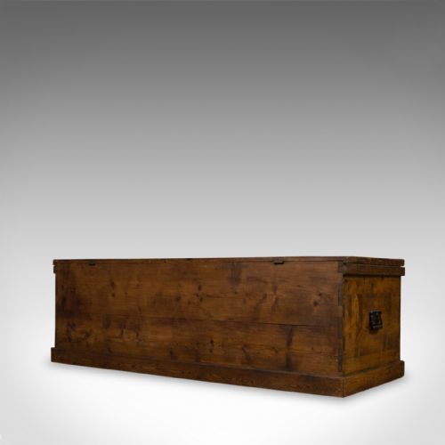 fig 3. Large Antique Coffer, English, Pine, Storage, Chest, Trunk, Victorian