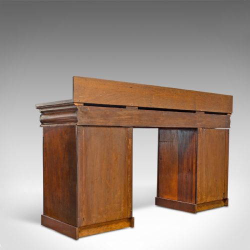 fig 4. Antique Pedestal Sideboard, English, Mahogany, Flame, Dresser, Regency, C.1810
