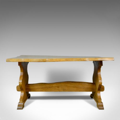 Antique Refectory Dining Table, English, Farmhouse, Elm, Victorian, Circa 1900