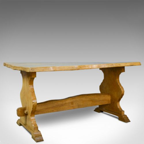 fig 1. Antique Refectory Dining Table, English, Farmhouse, Elm, Victorian, Circa 1900