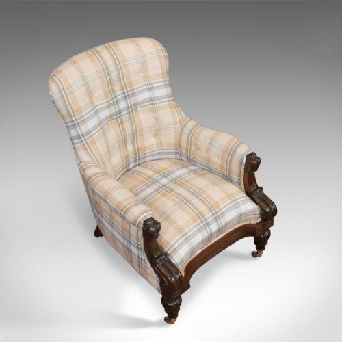 fig 3. Antique Gentleman's Armchair, Rosewood, Fireside, Club Chair, William IV, c1835