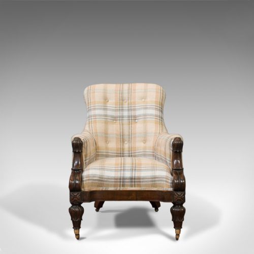 fig 4. Antique Gentleman's Armchair, Rosewood, Fireside, Club Chair, William IV, c1835