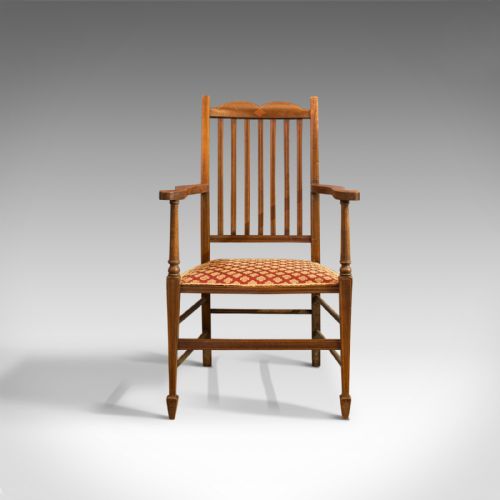 fig 1. Antique Open Armchair, English, Mahogany, Elbow, Chair, Edwardian