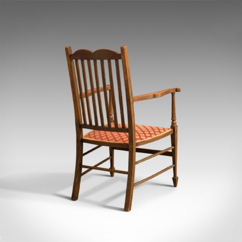 fig 4. Antique Open Armchair, English, Mahogany, Elbow, Chair, Edwardian