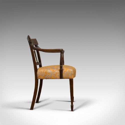 fig 1. Antique Elbow chair, English, Mahogany, Armchair, Sheraton Overtones, Regency