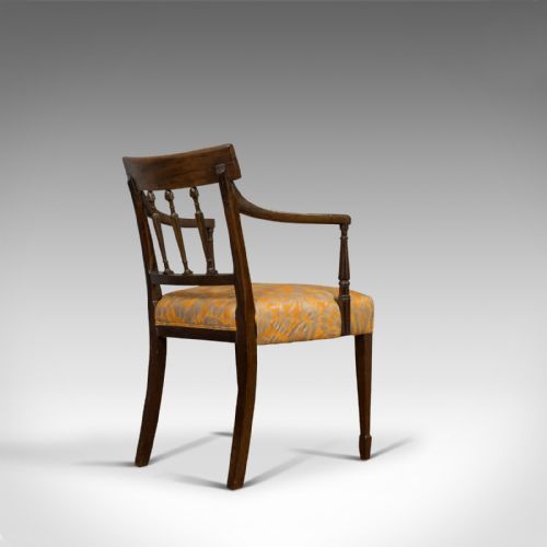 fig 3. Antique Elbow chair, English, Mahogany, Armchair, Sheraton Overtones, Regency