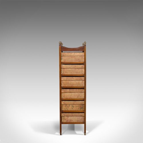 fig 2. Antique Storage Cabinet, 6 Boxes, English, Edwardian, Mahogany, Brass, Etagere