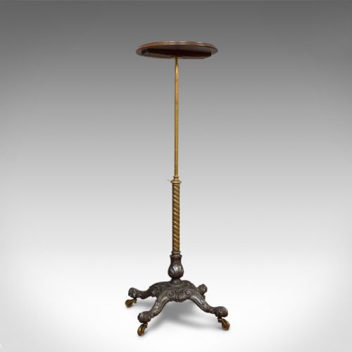 fig 1. Antique Adjustable Wine Table, English, Mahogany, Cast Iron, Plant, Jardiniere
