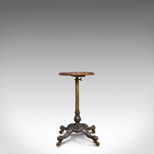 fig 3. Antique Adjustable Wine Table, English, Mahogany, Cast Iron, Plant, Jardiniere