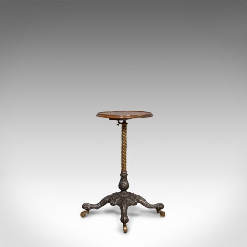 fig 4. Antique Adjustable Wine Table, English, Mahogany, Cast Iron, Plant, Jardiniere