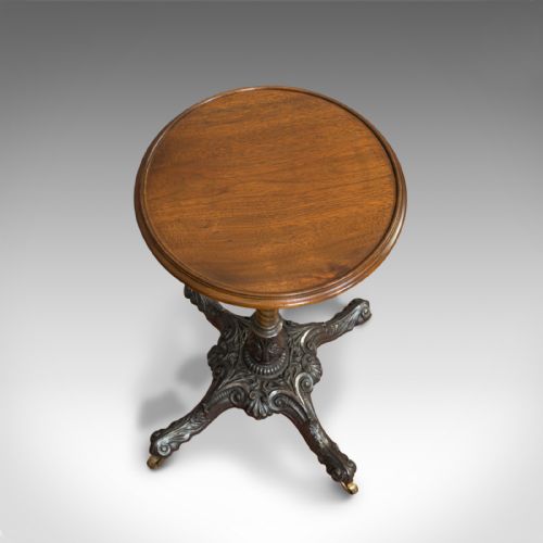 fig 5. Antique Adjustable Wine Table, English, Mahogany, Cast Iron, Plant, Jardiniere