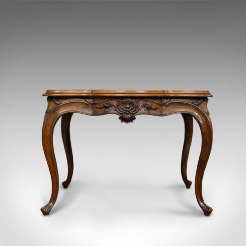 fig 2. Antique Centre Table, French, Walnut, Serpentine, Occasional, Louis XV Taste