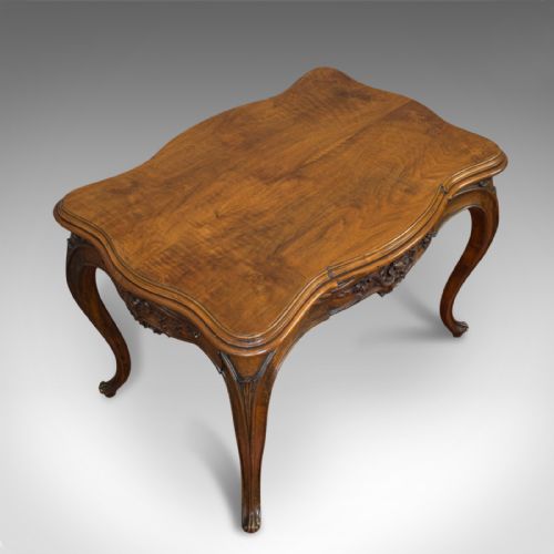 fig 4. Antique Centre Table, French, Walnut, Serpentine, Occasional, Louis XV Taste