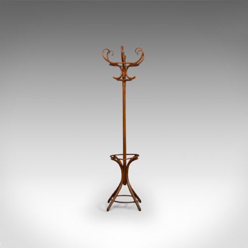 fig 1. Antique Bentwood Coat Rack, Hall Stand, English, Beech, Umbrella, Edwardian