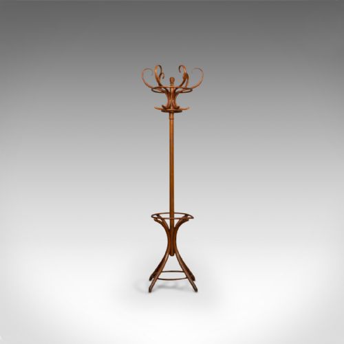 fig 2. Antique Bentwood Coat Rack, Hall Stand, English, Beech, Umbrella, Edwardian