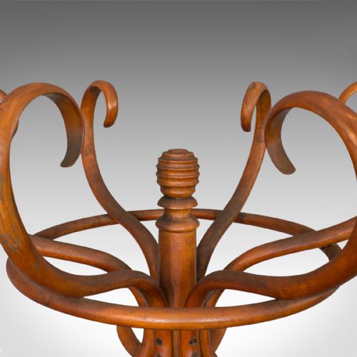 fig 3. Antique Bentwood Coat Rack, Hall Stand, English, Beech, Umbrella, Edwardian