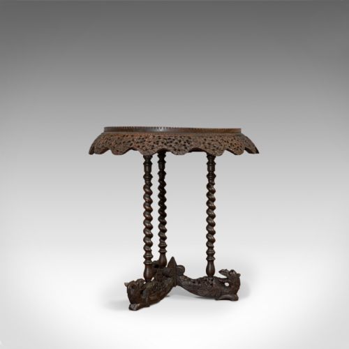 fig 2. Antique Centre Table, Asian, Teak, Lamp, Occasional, 19th Century, Circa 1880