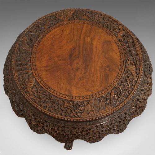 fig 5. Antique Centre Table, Asian, Teak, Lamp, Occasional, 19th Century, Circa 1880