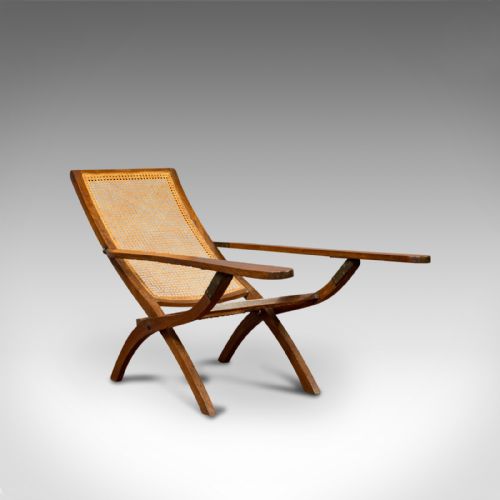 Antique Plantation Chair, Teak, Bergere, Steamer Deck, Garden Lounger, Edwardian