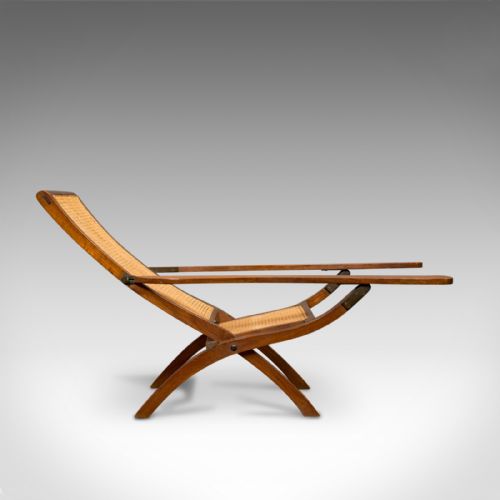 fig 1. Antique Plantation Chair, Teak, Bergere, Steamer Deck, Garden Lounger, Edwardian