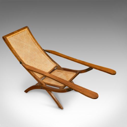 fig 4. Antique Plantation Chair, Teak, Bergere, Steamer Deck, Garden Lounger, Edwardian
