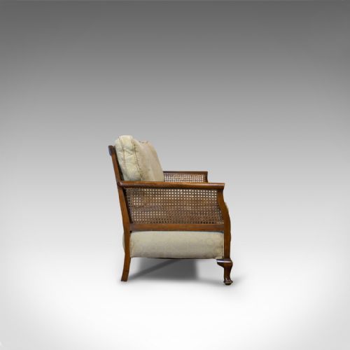 fig 3. Antique Bergere Suite, English, Beech, Cane, Chair, Sofa, Set, Edwardian