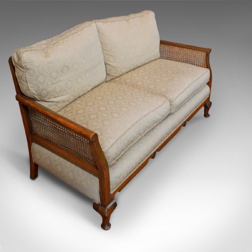 fig 4. Antique Bergere Suite, English, Beech, Cane, Chair, Sofa, Set, Edwardian