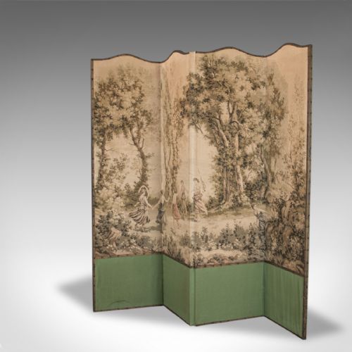 fig 2. Antique Room Divider, French, Needlepoint, Screen, Prop, Tapestry, Jean Corot