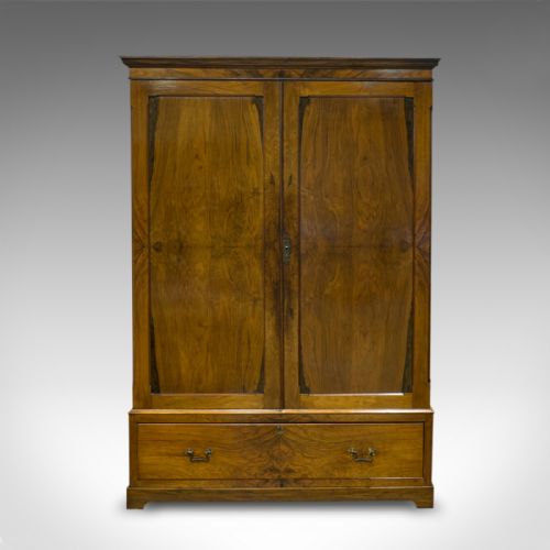fig 2. Antique Linen Press, French, Walnut, Wardrobe, Hanging Rail, Late 19th Century