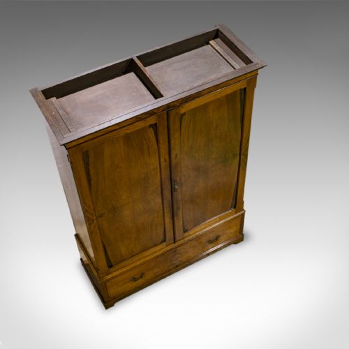 fig 4. Antique Linen Press, French, Walnut, Wardrobe, Hanging Rail, Late 19th Century