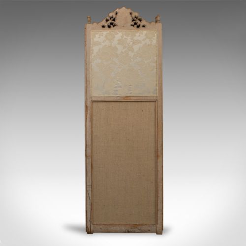 fig 5. Antique Victorian Screen, English, Limed Oak, Cane, Room Divider, Wall Panel
