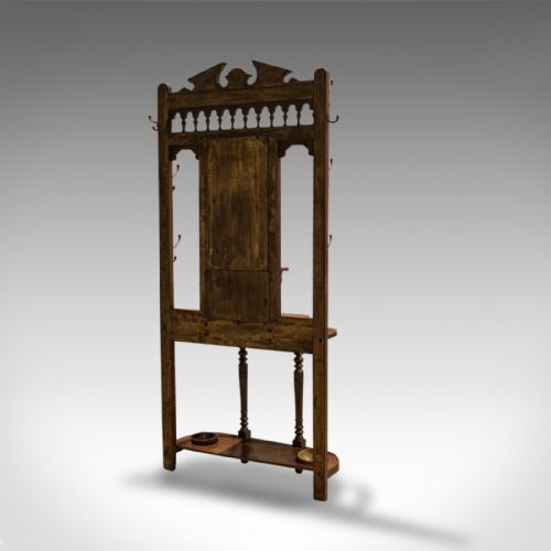 fig 3. Antique Hall Stand, English, Walnut, Stick, Coat, Hat Stand, Edwardian, C.1910