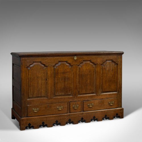 Antique Mule Chest, English, Georgian, Oak, Coffer, Trunk, 18th Century, C.1750