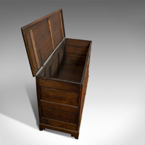 fig 5. Antique Mule Chest, English, Georgian, Oak, Coffer, Trunk, 18th Century, C.1750