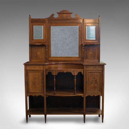 ANTIQUE SIDEBOARD ENGLISH ROSEWOOD DRESSER BOXWOOD INLAY VICTORIAN C1900 - ADDITIONAL PHOTO 1