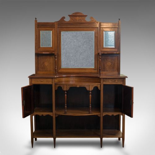 ANTIQUE SIDEBOARD ENGLISH ROSEWOOD DRESSER BOXWOOD INLAY VICTORIAN C1900 - ADDITIONAL PHOTO 5