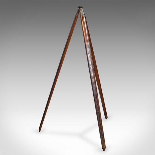 fig 1. Antique Telescope Tripod, English, Mahogany, Bronze, Stand, Edwardian, C.1910