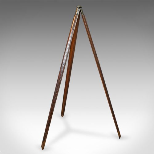 fig 2. Antique Telescope Tripod, English, Mahogany, Bronze, Stand, Edwardian, C.1910