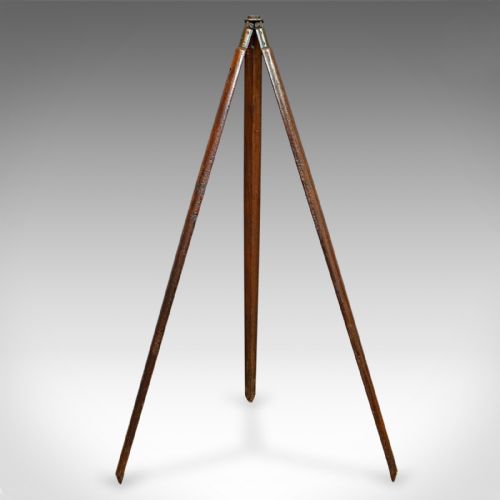 fig 3. Antique Telescope Tripod, English, Mahogany, Bronze, Stand, Edwardian, C.1910