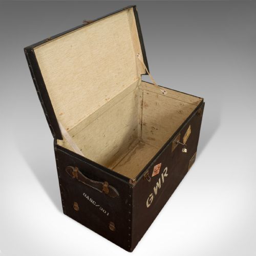 fig 4. Antique Steamer Chest, English, Drawco, Carriage Trunk, Edwardian, Circa 1910