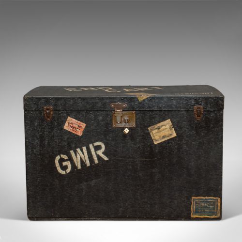 fig 5. Antique Steamer Chest, English, Drawco, Carriage Trunk, Edwardian, Circa 1910