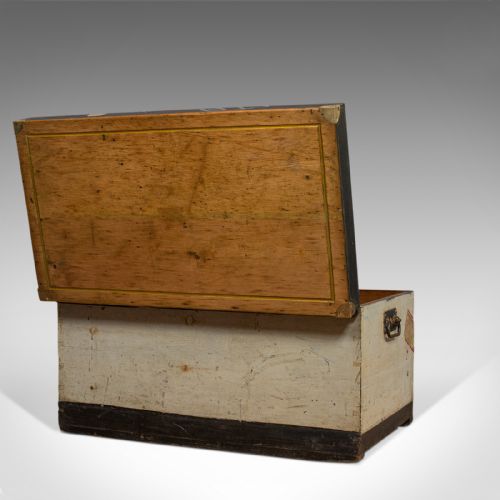 fig 4. Antique Shipwrights Chest, English, Pine, Maritime, Steamer, Trunk, Victorian