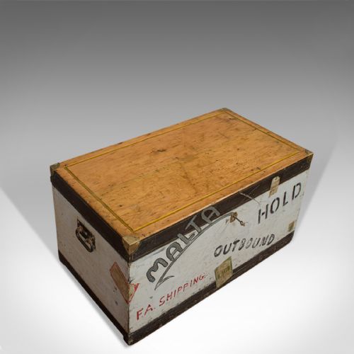 fig 5. Antique Shipwrights Chest, English, Pine, Maritime, Steamer, Trunk, Victorian