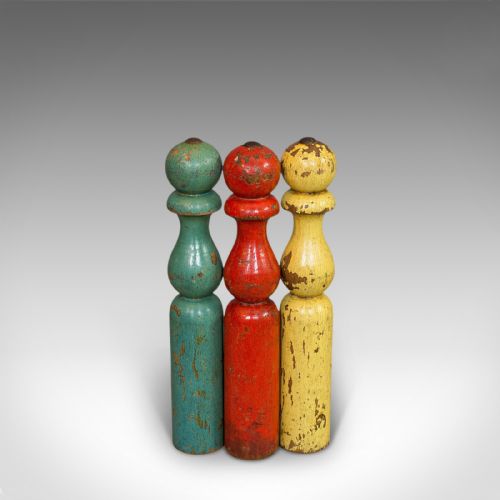 fig 2. Antique Skittles Set, English, Pine, Indoor, Garden, Bowling, Oak, Victorian